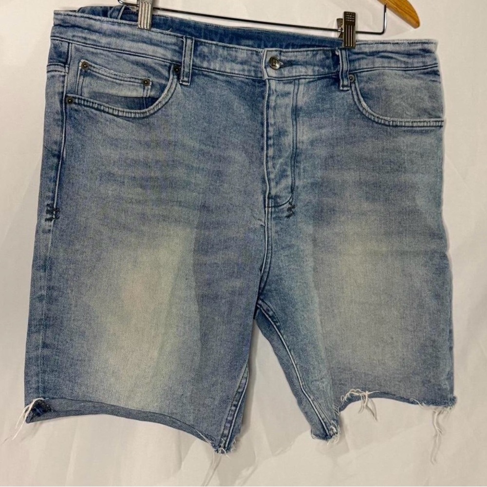 Ksubi Light Blue Distressed Jean Shorts